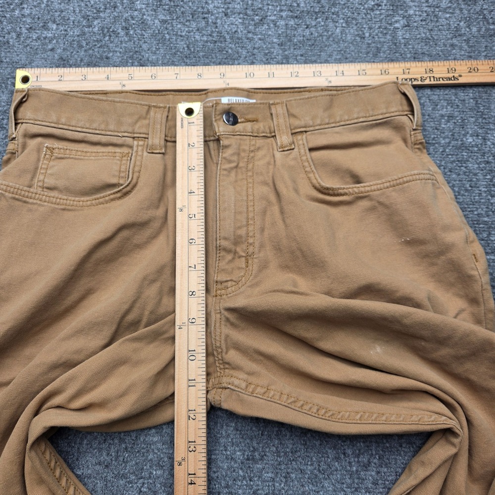 Carhartt Mens Rugged Flex Relaxed Fit Canvas Work Pants Brown 33x32 102517-918 - Picture 4 of 8